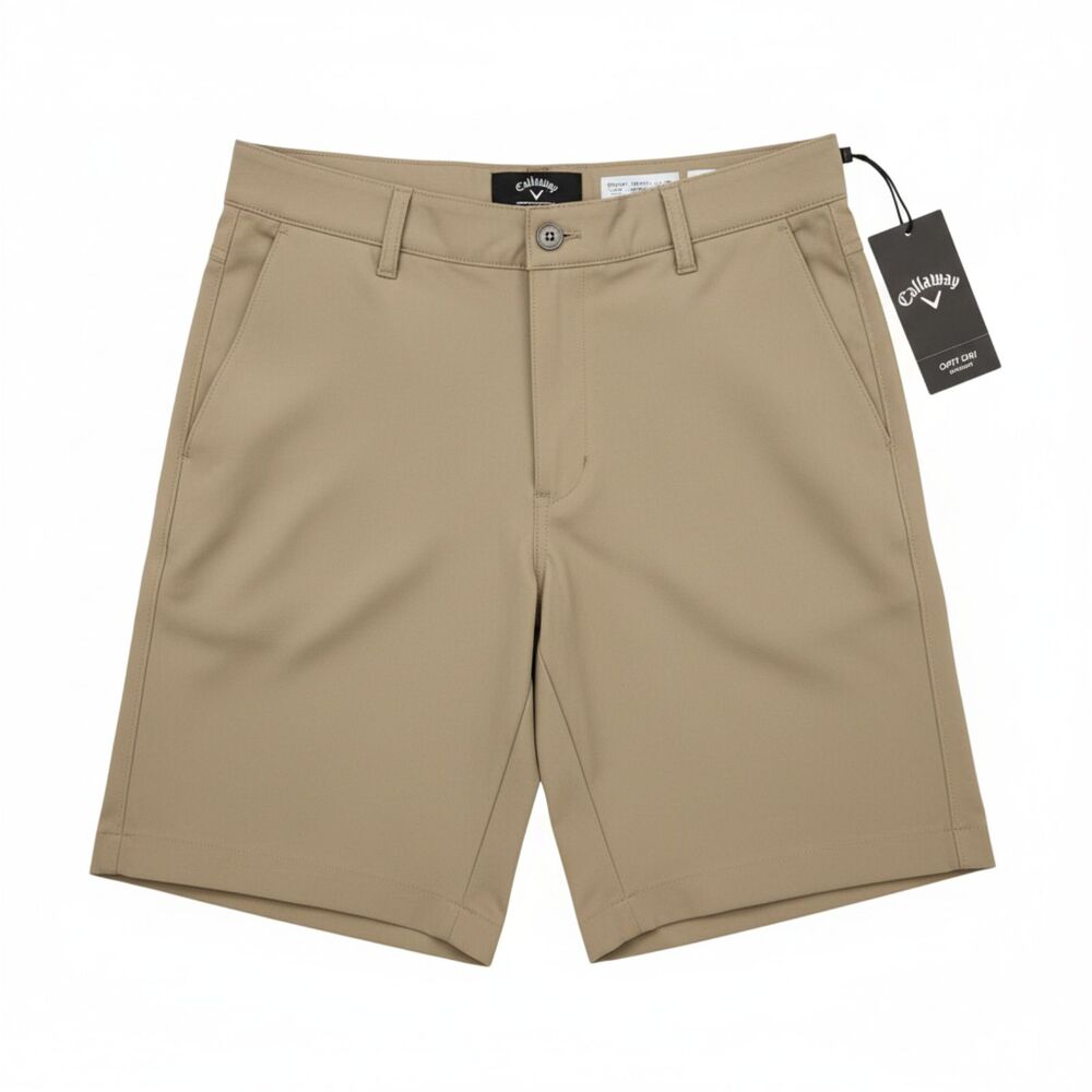 Callaway NWT Opti-Dri Stretch 9" Inseam Golf Shorts Chinchilla Tan - Size 34 - Picture 2 of 7